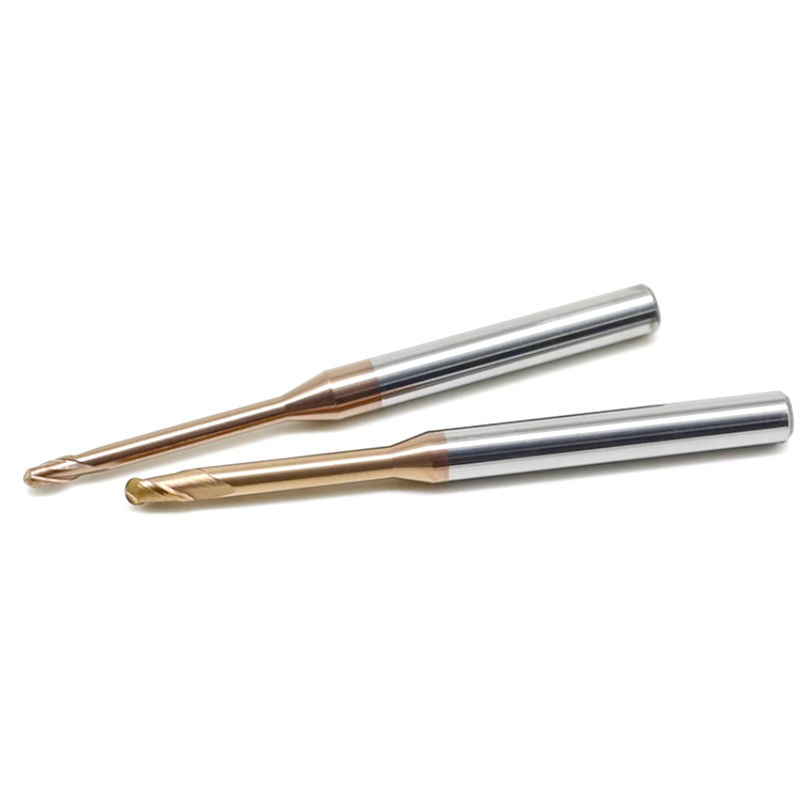 حفرة عميقة ميكرو طحن الرقبة الطويلة ، 0.1mm نصف قطر الزاوية الطاحونات النهائية